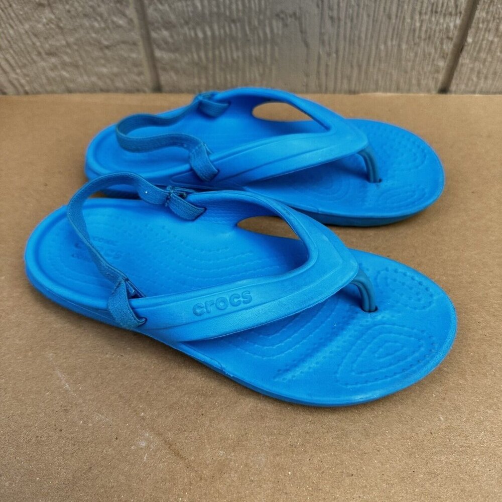 Crocs Blue Classic Slingback Flip Flop Sandals Shoes Youth Size 12C